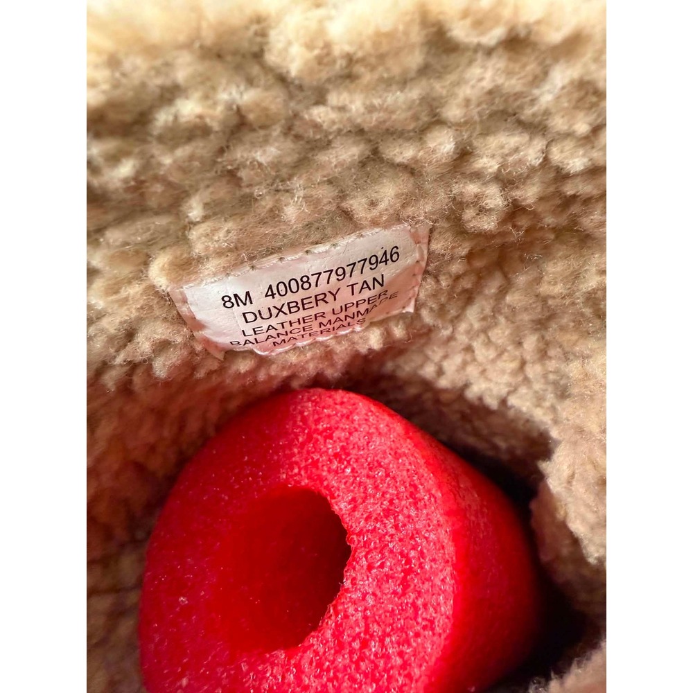 Vtg y2k Women's 8 Duxbery Tan Suede Leather Faux Fur Winter Boots Mid Calf Snow - Picture 5 of 8